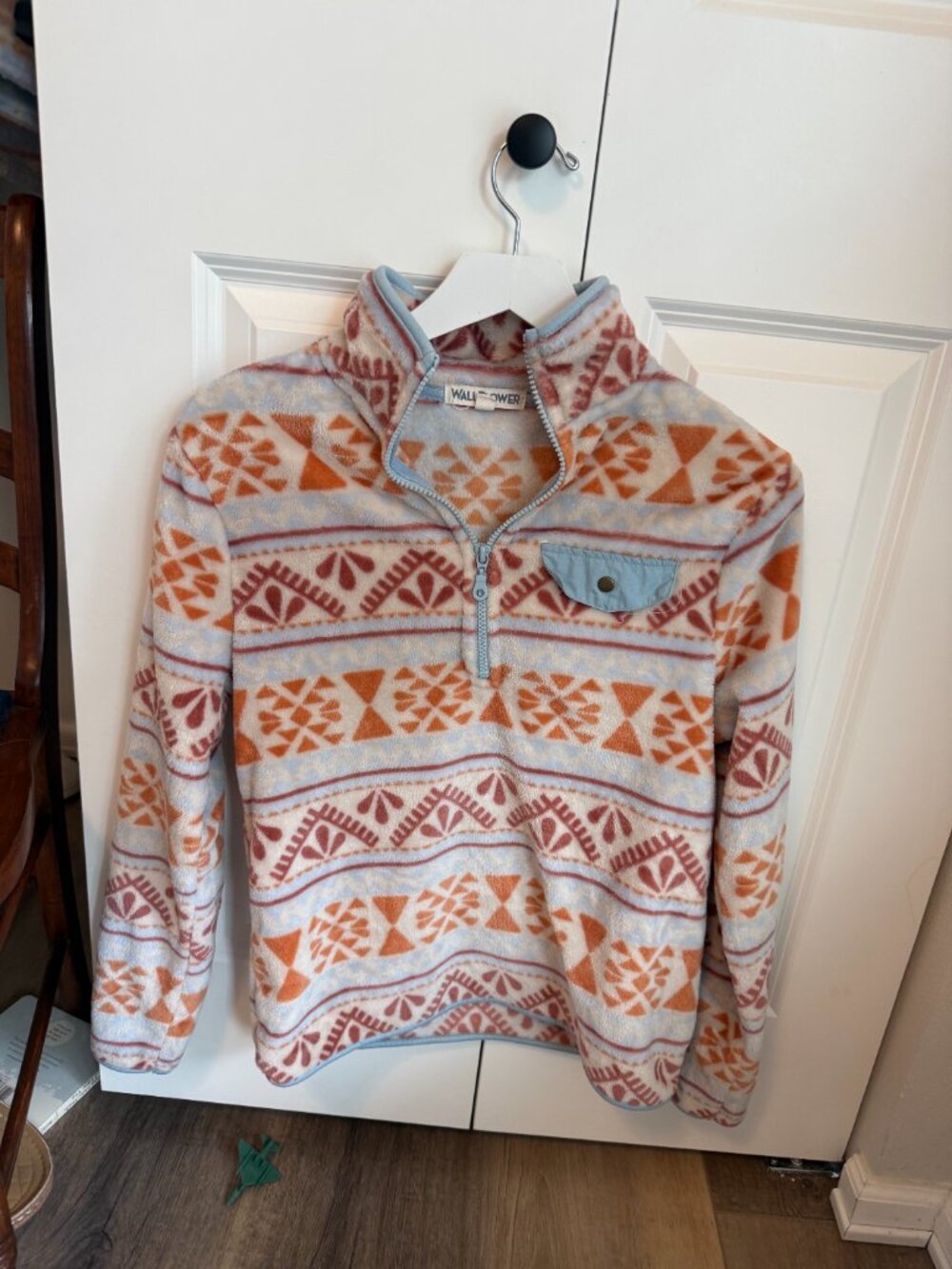 WallFlower Geometric Quarter-Zip Fleece — Size L